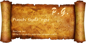 Pusch György névjegykártya